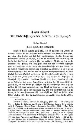 Sechster Abschnitt. Die Niederlassungen der Jesuiten in Paraguay .