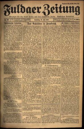 Ausgabe vom Samstag, den 16. Juli 1927.