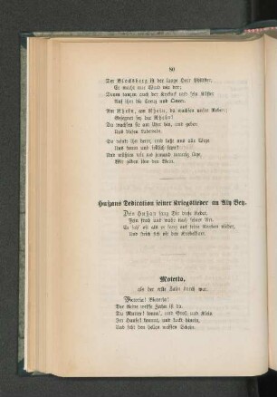 Hußans Dedication seiner Kriegslieder an Aly Bey.