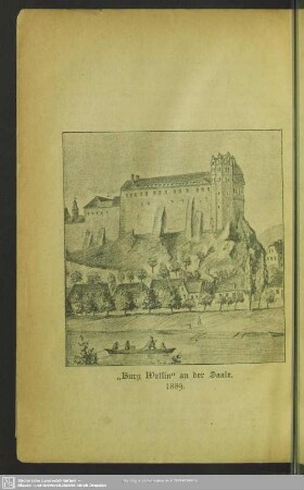 "Burg Wettin" an der Saale. 1889