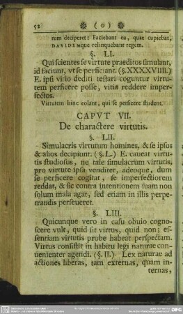 Caput VII. De charactere virtutis
