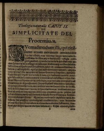 Caput II. De Simplicitate Dei.