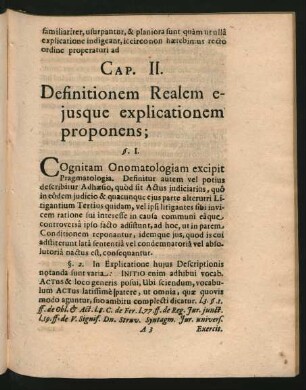 Cap. II. Definitionem Realem eiusque explicationem proponens