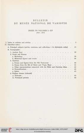 Index to volumes I-XV