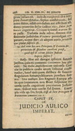 Caput. IV. De Iudicio Aulico Imperat