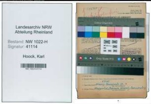 Entnazifizierung Karl Hoock , geb. 20.10.1897 (Baecker)