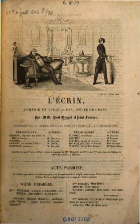 L' écrin : comédie en trois actes, mêlée de chant