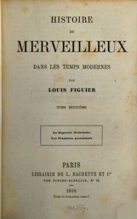 Histoire du merveilleux dans les temps modernes, II