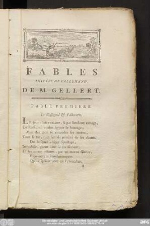 Fables Imitées De L'Allemand, De M. Gellert.