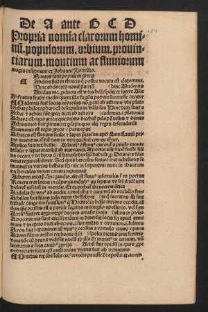 Propria nomi[n]a clarorum hominu[m]. populorum. urbium. provinciarum. montium ac fluviorum