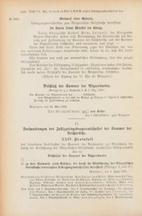 11. Verhandlungen des Justizgesetzgebungsausschusses der Kammer der Reichsräthe