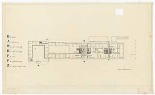 Sparkasse der Stadt Berlin West Bundesallee, Wettbewerb, Berlin-Wilmersdorf: Erdgeschossgrundriss 1:200