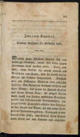Zweites Kapitel. Traurige Aussichten für Adelheids Liebe.