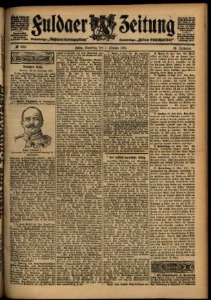 Erste Ausgabe vom Samstag, den 01. Oktober 1904.