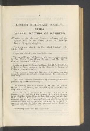 (125th) General meeting of members