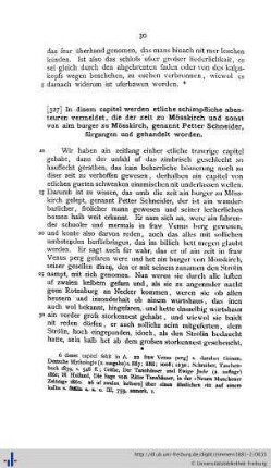 In disem capitel werden etliche schimpfliche abenteuren vermeldet … von aim burger zu Mösskirch, genannt Petter Schneider, fürgangen … worden.