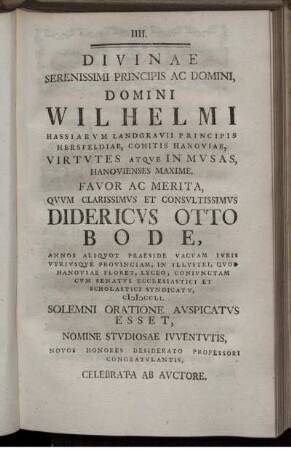 IIII. Divinae serenissimi principis ac domini ...
