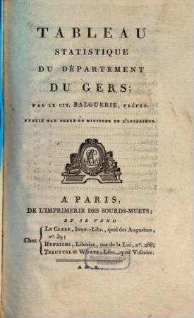 Tableau statistique du département du Gers