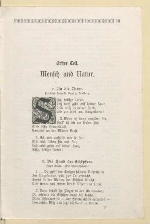 Erster Teil: Mensch und Natur