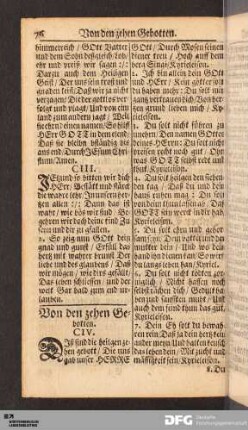 Von den zehen Gebotten.