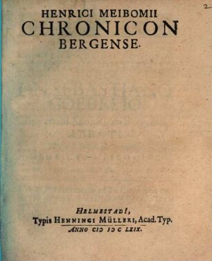 Chronicon Bergense