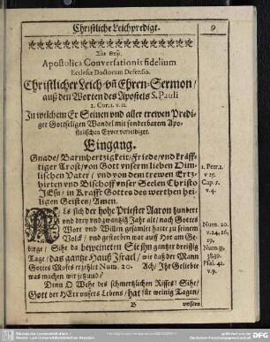 Leichenpredigt : Christliche Leichpredigt