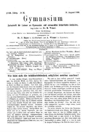 Wie läßt sich die Schülerbibliothek möglichst nutzbar machen?