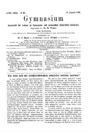 Wie läßt sich die Schülerbibliothek möglichst nutzbar machen?
