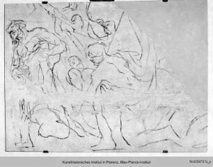 Figurenstudie zum Deckenbild Triumph der Venus - studio di figure per l'affresco trionfo della Venere