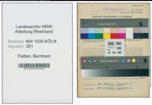 Entnazifizierung Bernhard Flatten , geb. 19.11.1894 (Elektroingenieur)