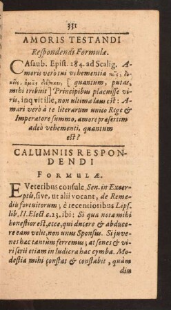 Calumniis Respondendi Formulae.