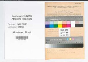 Entnazifizierung Albert Gruetzner, geb. 05.07.1904 (Postassistent)