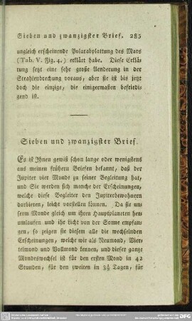 Sieben und zwanzigster Brief