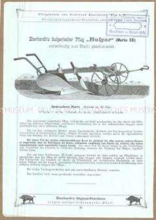 Eberhardt's bulgarischer Pflug "Bulgar"