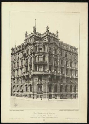 Tafel 21. Hotel Marquardt in Stuttgart. Architekten: Eisenlohr & Weigle, Nagler & Vischer