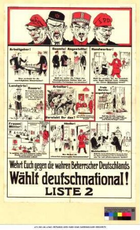Originaltitel: Wehrt euch gegen die wahren Beherrscher Deutschlands Wählt deutschnational! Liste 2