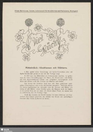 Mittelstück : Kleeblumen mit Blättern