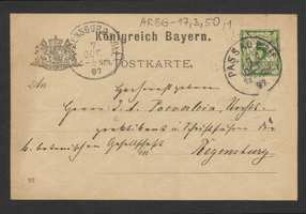 Brief von Heinrich Putz an Hermann Poeverlein