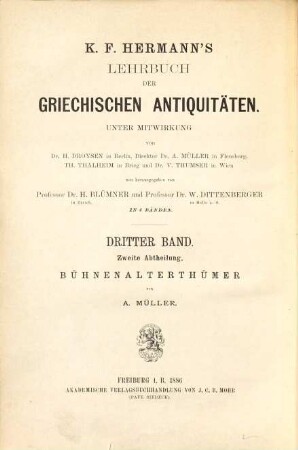 Lehrbuch der griechischen Bühnenalterthümer