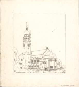 Dolmetsch, Heinrich; Stuttgart; Markuskirche - Nordwestseite (Perspektive)