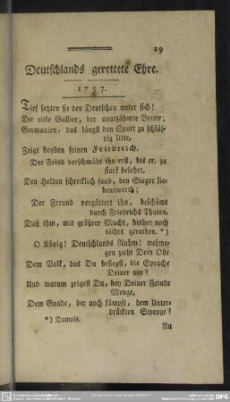Deutschlands gerettete Ehre. 1757