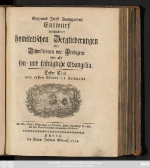 Erster Theil: Vom ersten Advent bis Trinitatis