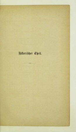 Historischer Theil