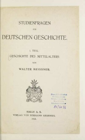 Teil 1: Geschichte des Mittelalters