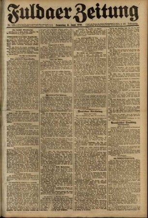 Ausgabe vom Samstag, den 08. Juni 1918.