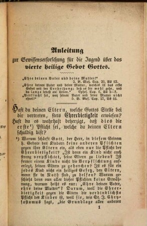 Gehorchet im Herrn! : Anleitung zur Gewissenserforschung für Kinder über das vierte h. Gebot Gottes ; tägliches Handbüchlein für die katholische Jugend, mit Gebeten für die Jugend zu St. Maria, St. Joseph ...