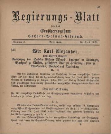 Nr. 8 : 20. April 1873