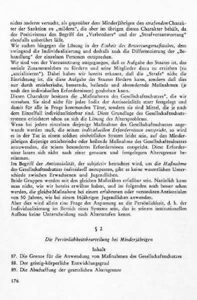 § 2: Die Persönlichkeitsbeurteilung bei Minderjährigen