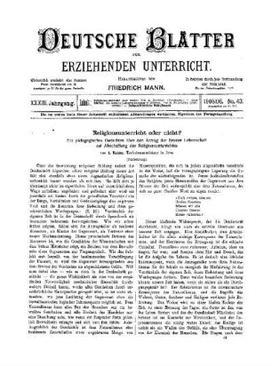 Religionsunterricht oder nicht? : ein pädagogisches Gutachten über den Antrag der Bremer Lehrerschaft auf Abschaffung des Religionsunterrichtes ; (Fortsetzung)