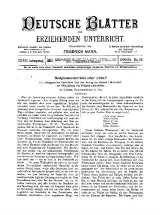 Religionsunterricht oder nicht? : ein pädagogisches Gutachten über den Antrag der Bremer Lehrerschaft auf Abschaffung des Religionsunterrichtes ; (Fortsetzung)